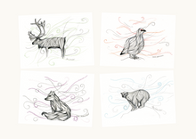 Upload image to gallery Winter animals - 4 cards in a pack
